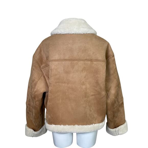 ❌SOLD❌GAP | Women's Tan/Cream Fur Accent Zip Front Jacket with Tags | Size: XL - Picture 4 of 5